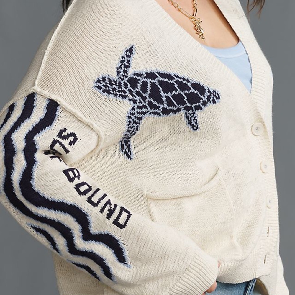 Pilcro Relaxed Fit Cardigan Turtle Sweater